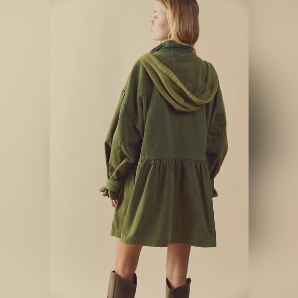 NWOT Free People Nocturne Oversized Parka Jacket, Green, Aged Pine, Sz Small - Picture 4 of 13
